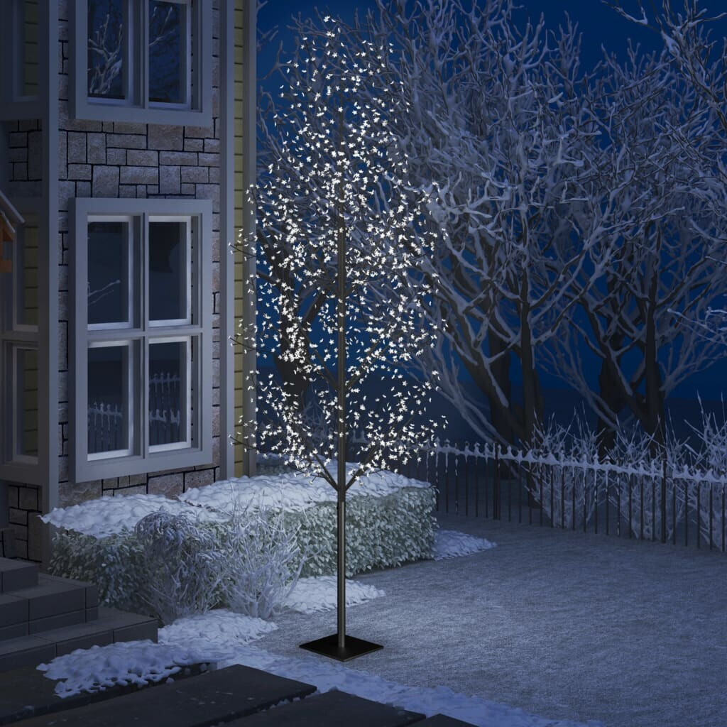 vidaXL Weihnachtsbaum 1200 LEDs Kaltweißes Licht Kirschblüten 400