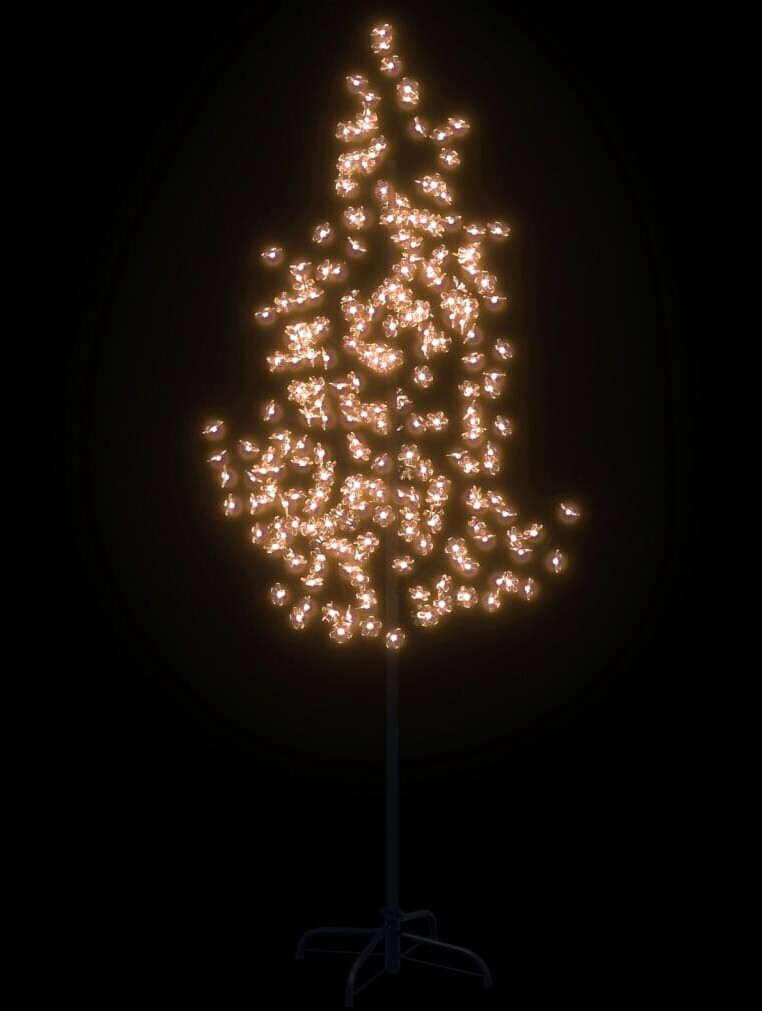  vidaXL LED Baum mit Kirschblüten Lichterbaum Leuchtbaum  Kirschblütenbaum Dekobaum Weihnachtsdeko Außen Innen Warmweiß 200 LEDs 180cm