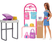 Barbie Make & Sell Boutique Playset With Brunette Doll, Foil Design Tools, Clothes & Accessories (HKT78)