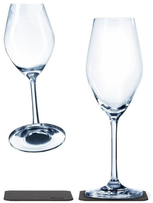 Silwy Magnet Crystal Glasses Champagne Set Of 2 Transparent