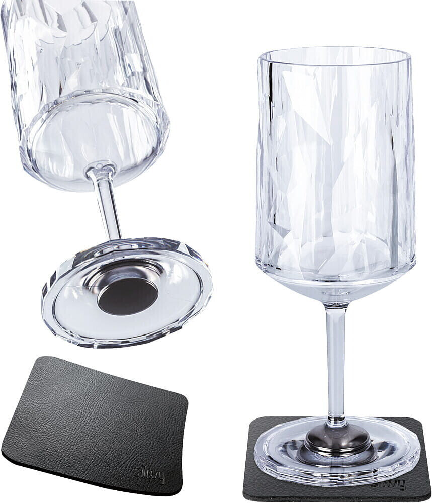 Silwy Magnet Plastic Glasses Wine Set Of 2 High Tech Transparent