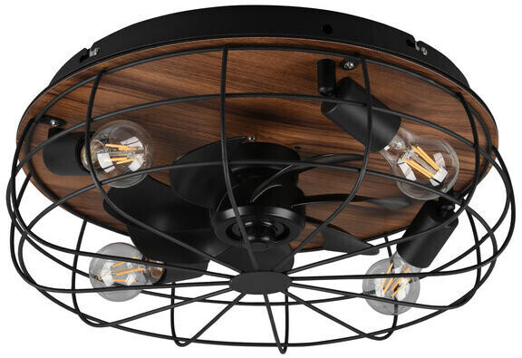 Trio Deckenleuchte Trondheim Ø 48,5 cm black frosted