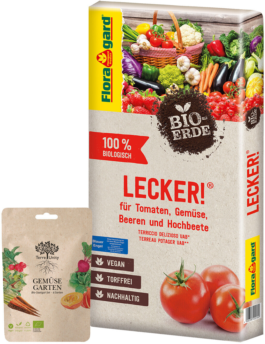 Floragard Lecker 40 L & Terre Unity Bio GemüsegartenSamen ab 25,00