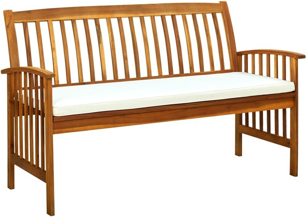 vidaXL Banc de jardin avec coussin 147 cm Bois d'acacia massif