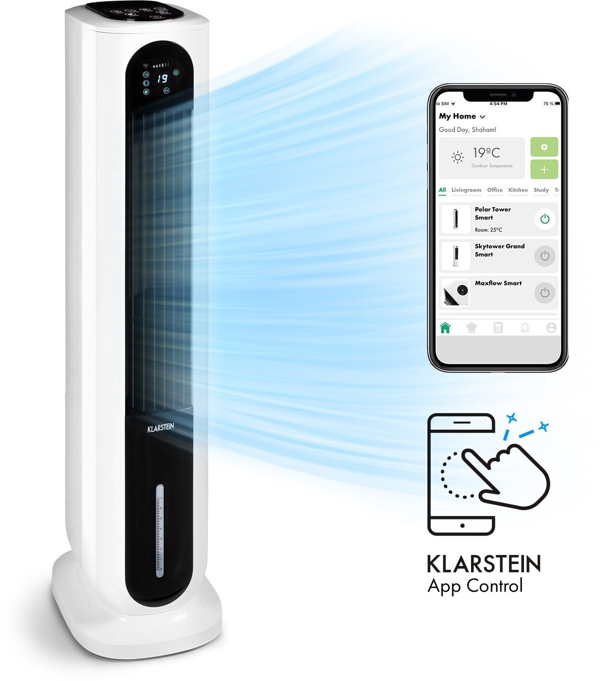 Klarstein Polar Tower Smart Ventilator 4 in 1 Air Cooler ab 268 99