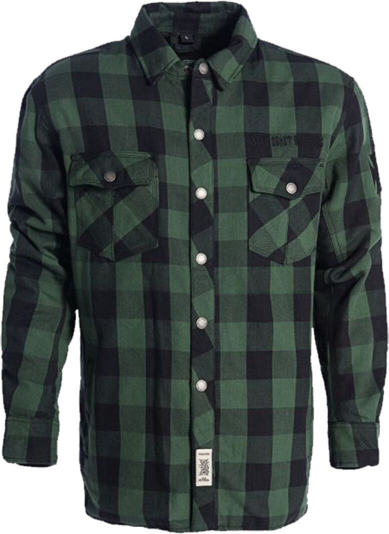 West Coast Choppers Flannel Kevlar Riding Long Sleeve Shirt green/black