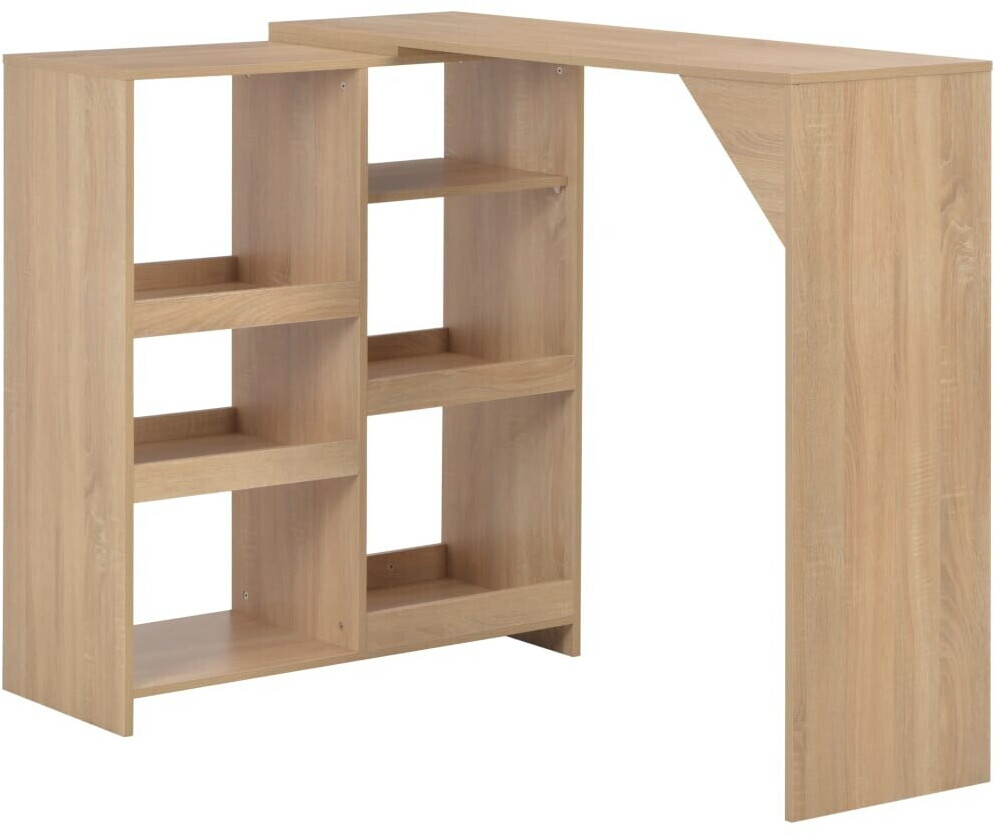 vidaXL Bar table with movable shelf 138x39x110 cm Oak (280224)
