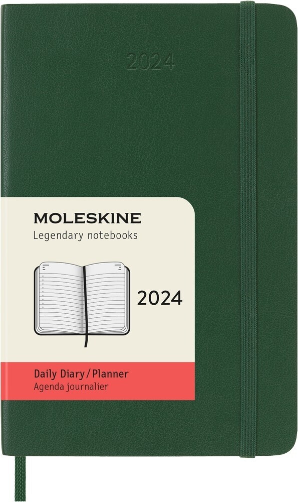 Moleskine Tageskalender 2024 Klassik Pocket Softcover Myrtengrün ab 21