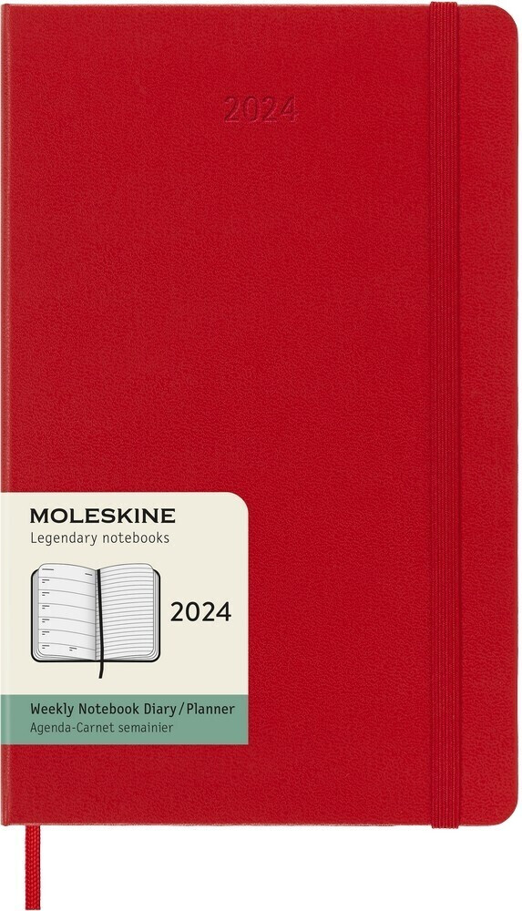 Moleskine Weekly Calneder 2024 Classic Large Hardcover red