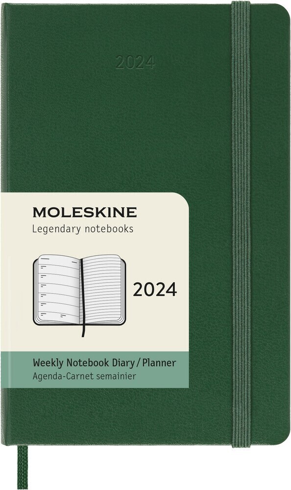 Moleskine Weekly Calneder 2024 Pocket Hardcover green