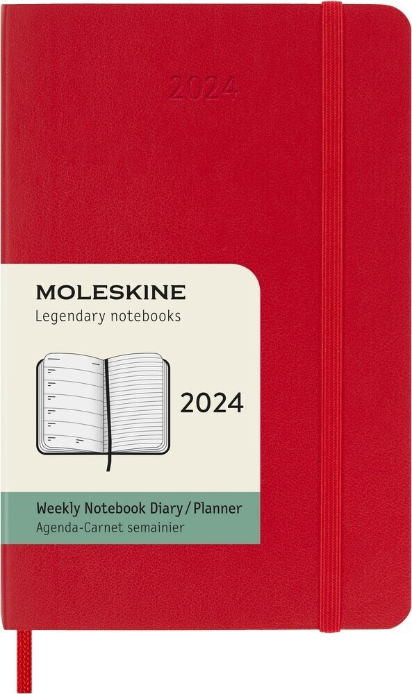 Moleskine Weekly Calneder 2024 Pocket Softcover red