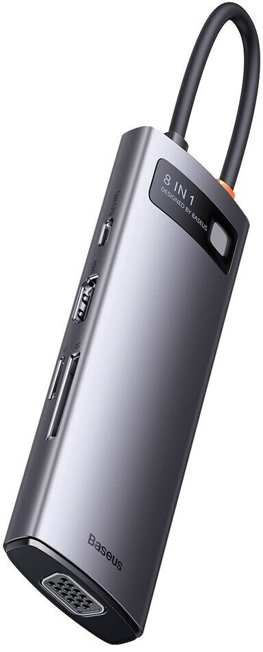 Baseus 8-in-1 USB-C Multi Dock Gray