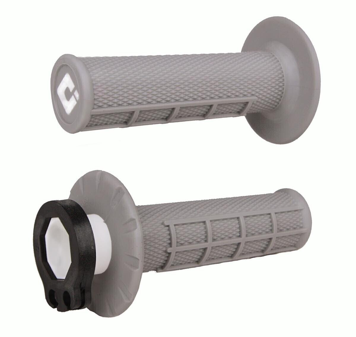 ODI Lock-On 2T/4T Half Waffle MX Motocross Grips (Pro/Soft) grey