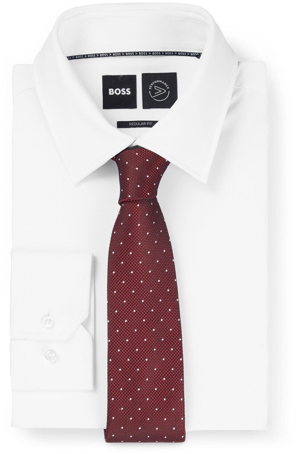 H-TIE bei - aus € | Krawatte Boss dunkelrot ab CM-222 Style Seiden-Mix (50498960) 29,99 Hugo Gepunktete 7,5 Preisvergleich