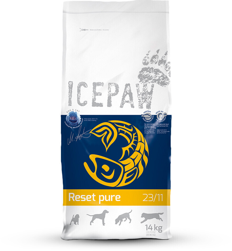 ICEPAW Kombipaket: Reset Pure Trockenfutter 14 Kg + Leonies Leckerlies 125 G – Für Futtersensible Hunde, Mit Hering