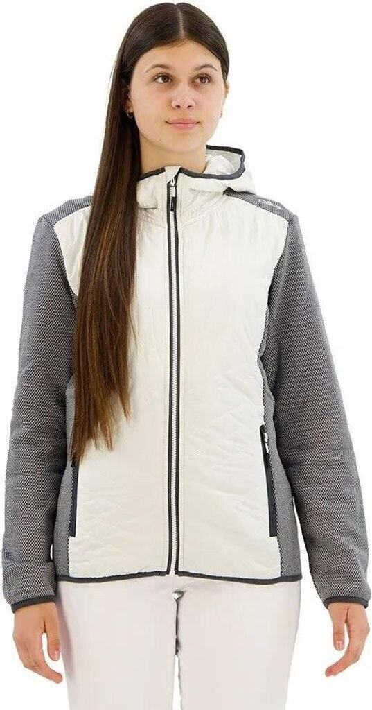 CMP Damen Jacket Hybrid Fix Hood II – Colorblock-Jacke Mit Fleece-Ärmeln, Wattiert, Für Outdoor & Urban
