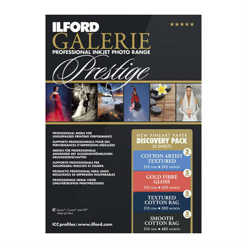 Papier Photo Ilford GALERIE FineArt – Texturé Soie – 270 G/m² – Lot De 50 Feuilles 5x7 Pouces
