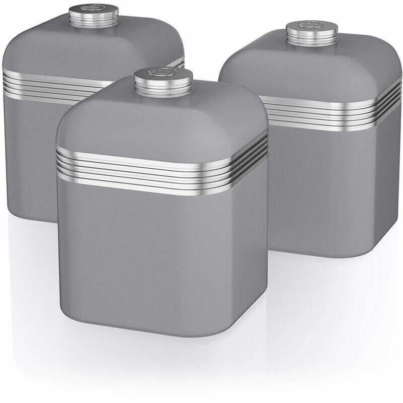 Swan Retro Set de 3 boîtes de conserve gris