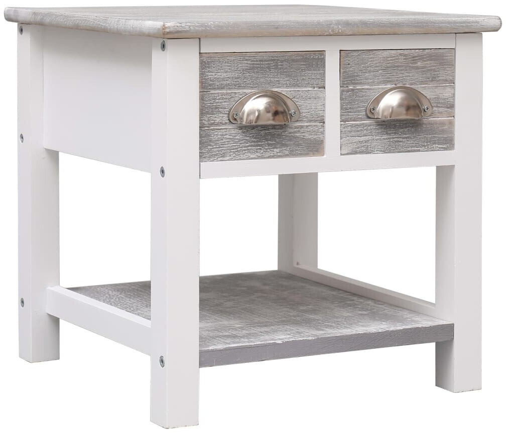 vidaXL Side table Gray 40x40x40 cm Paulownia wood