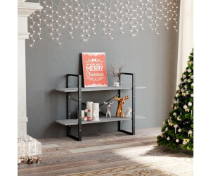 vidaXL Bücherregal 2 Fächer Betongrau 100x30x70 cm Holzwerkstoff