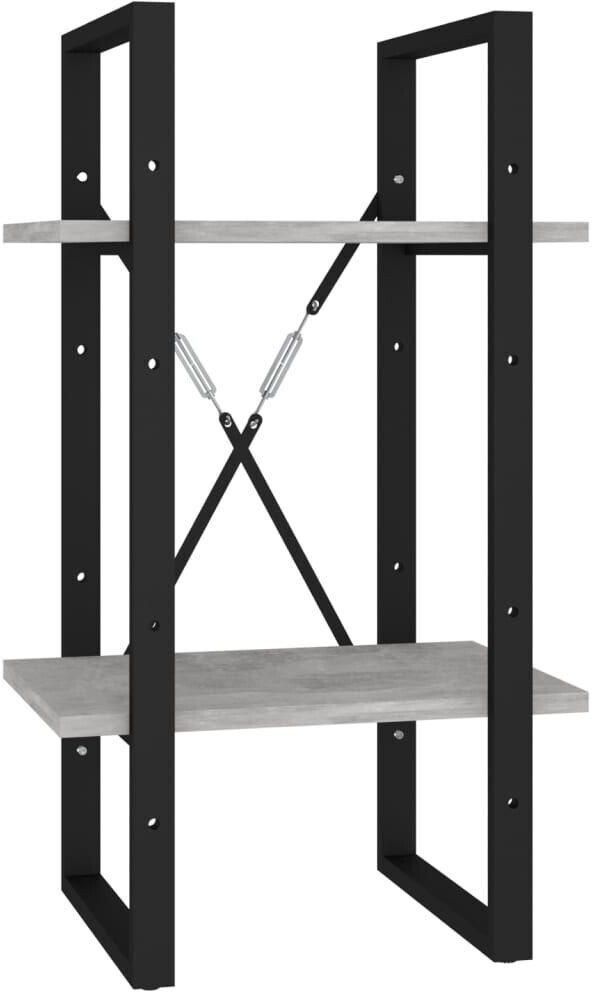 vidaXL Bücherregal 2 Fächer Betongrau 40x30x70 cm Holzwerkstoff