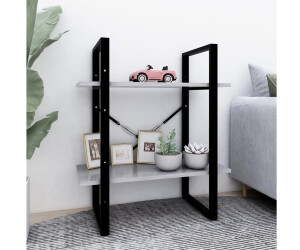 vidaXL Bücherregal 2 Fächer Betongrau 60x30x70 cm Holzwerkstoff