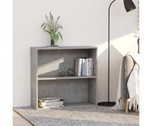 vidaXL Bücherregal 2 Fächer Betongrau 80x30x76,5 cm Holzwerkstoff