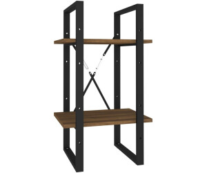 vidaXL Bücherregal 2 Fächer Braun Eiche-Optik 40x30x70cm Holzwerkstoff