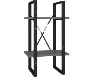 vidaXL Bücherregal 2 Fächer Grau 40x30x70 cm Holzwerkstoff