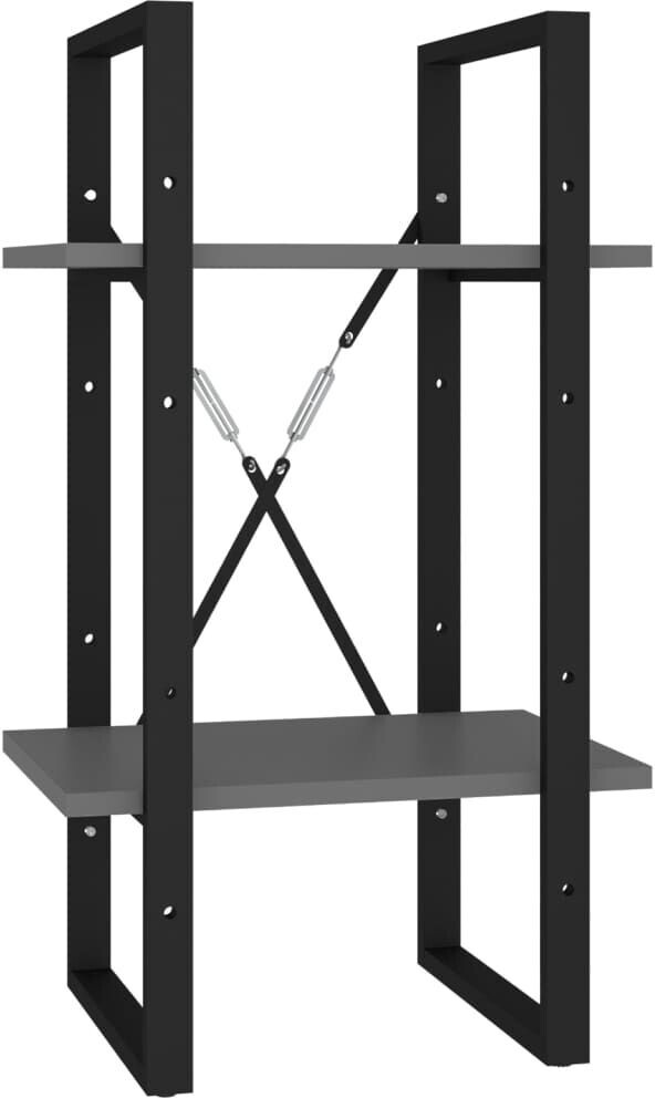 vidaXL Bücherregal 2 Fächer Grau 40x30x70 cm Holzwerkstoff