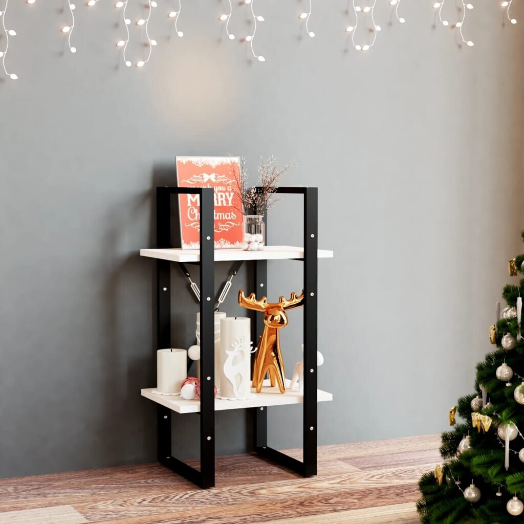 vidaXL Bücherregal 2 Fächer Weiß 40x30x70 cm Kiefer Massivholz