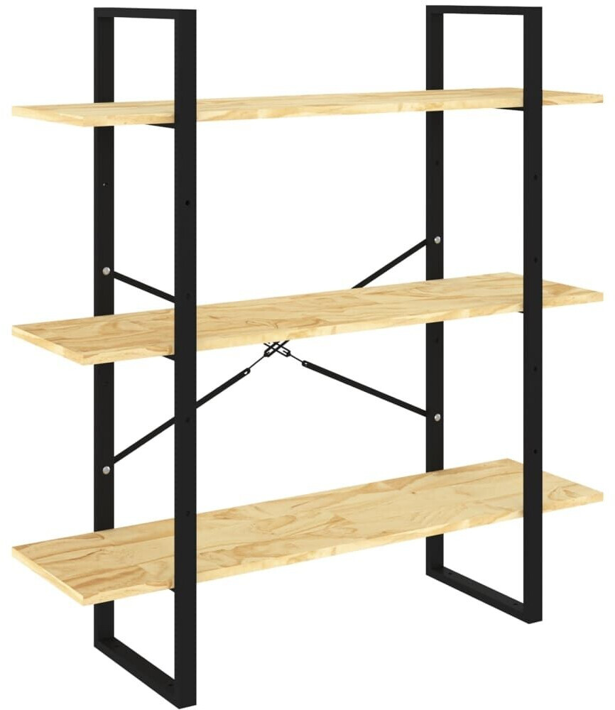 vidaXL Bücherregal 3 Fächer 100x30x105 cm Massivholz Kiefer