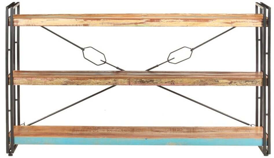 vidaXL Bücherregal 3 Fächer 140x30x80 cm Altholz Massiv