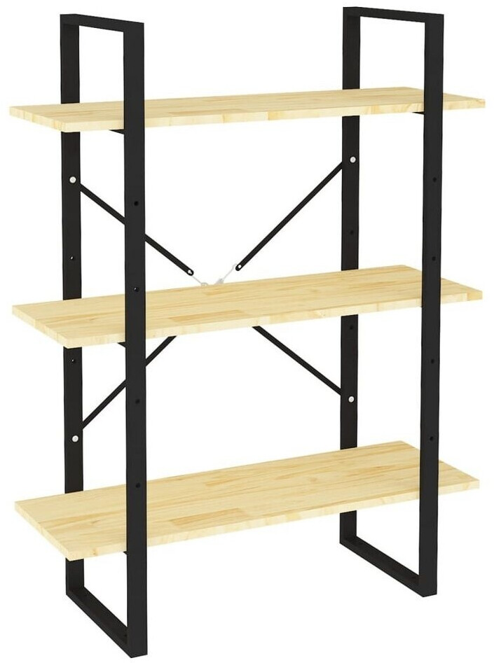 vidaXL Bücherregal 3 Fächer 80x30x105 cm Massivholz Kiefer