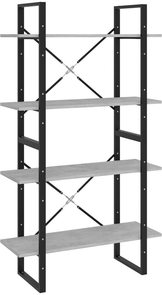 vidaXL Bücherregal 4 Fächer Betongrau 80x30x140 cm Holzwerkstoff