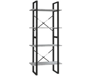 vidaXL Bücherregal 4 Fächer Grau Sonoma 60x30x140 cm Holzwerkstoff
