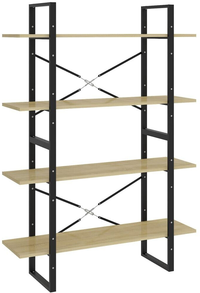 vidaXL Bücherregal 4 Fächer Sonoma-Eiche 100x30x140 cm Holzwerkstoff