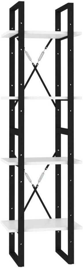 vidaXL Bücherregal 4 Fächer Weiß 40x30x140 cm Holzwerkstoff