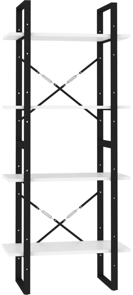 vidaXL Bücherregal 4 Fächer Weiß 60x30x140 cm Holzwerkstoff