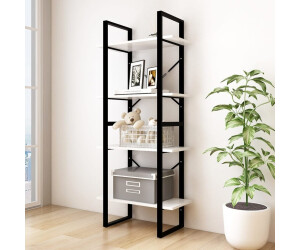 vidaXL Bücherregal 4 Fächer Weiß 60x30x140 cm Kiefer Massivholz