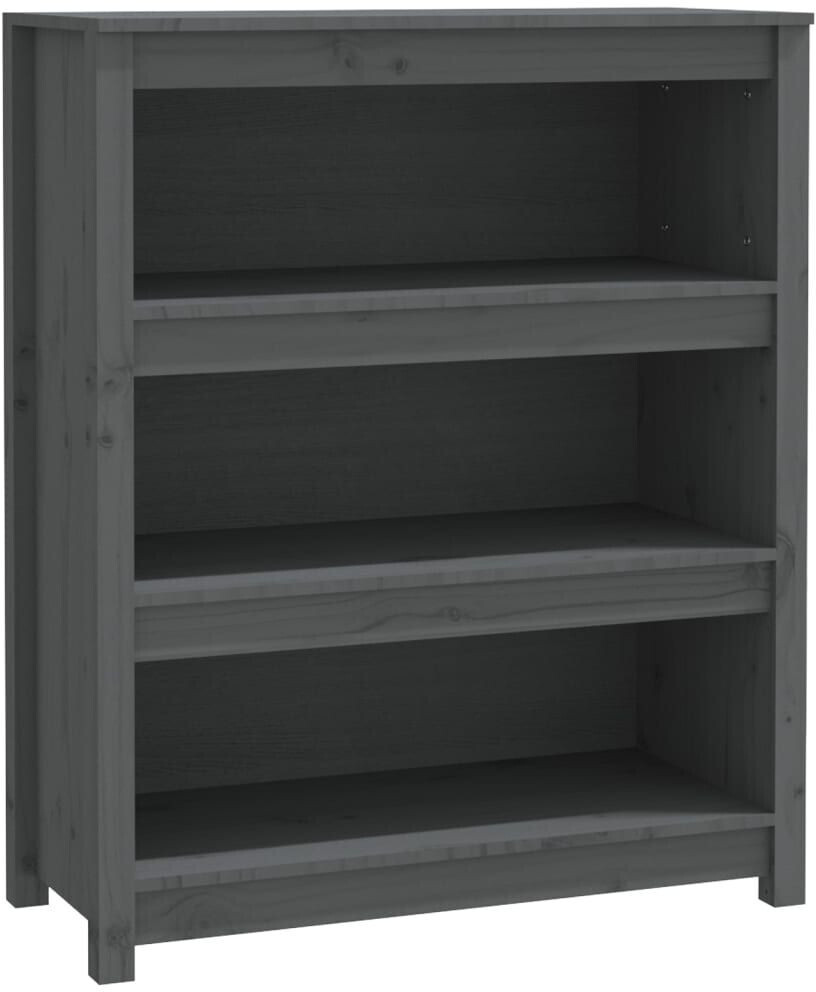 vidaXL Bücherregal Grau 80x35x97 cm Massivholz Kiefer