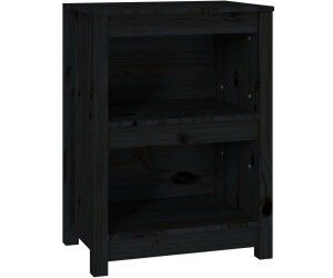 vidaXL Bücherregal Schwarz 50x35x68 cm Massivholz Kiefer