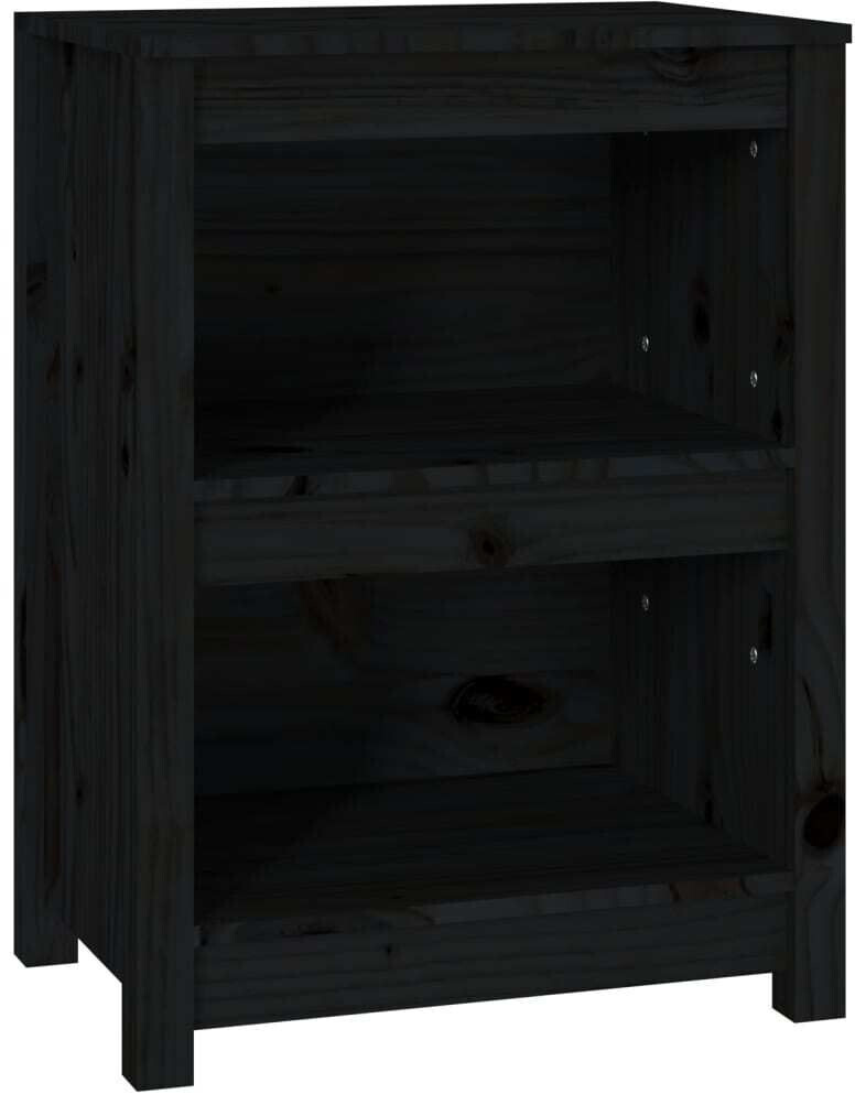 vidaXL Bücherregal Schwarz 50x35x68 cm Massivholz Kiefer