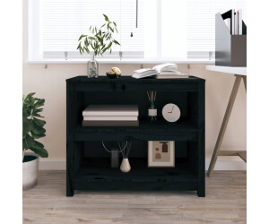 vidaXL Bücherregal Schwarz 80x35x68 cm Massivholz Kiefer
