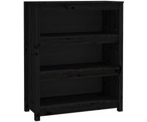 vidaXL Bücherregal Schwarz 80x35x97 cm Massivholz Kiefer