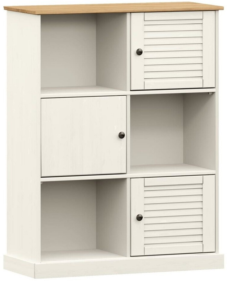 vidaXL Bücherregal VIGO Weiß 90x35x114,5 cm Massivholz Kiefer