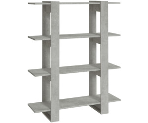 vidaXL Bücherregal/Raumteiler Betongrau 100x30x123,5 cm