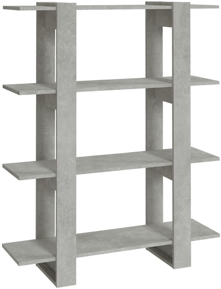 vidaXL Bücherregal/Raumteiler Betongrau 100x30x123,5 cm