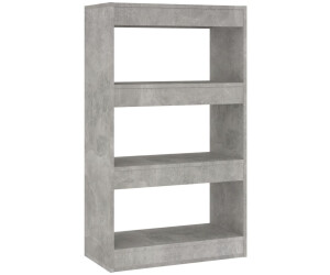 vidaXL Bücherregal/Raumteiler Betongrau 60x30x103 cm Holzwerkstoff