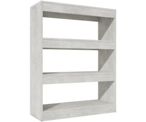 vidaXL Bücherregal/Raumteiler Betongrau 80x30x103 cm Holzwerkstoff